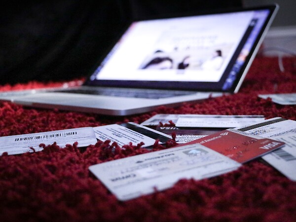 Cards and laptop