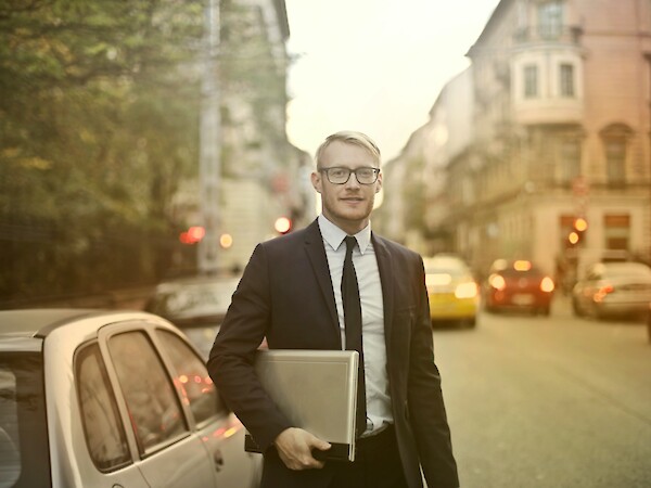 man with laptop