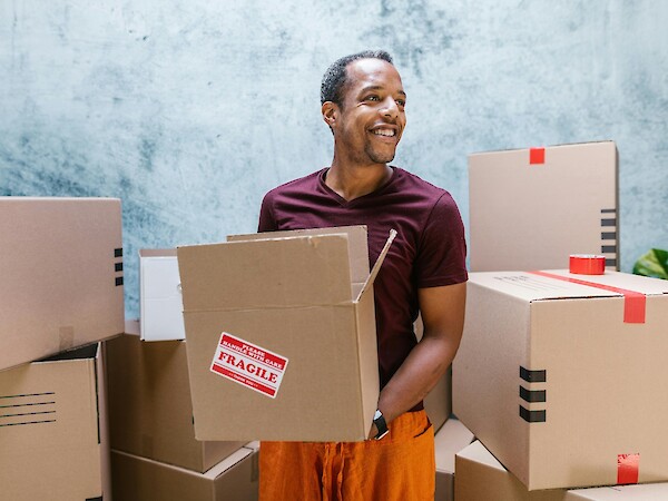 Man with boxes